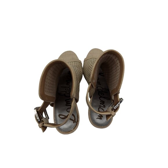 Sam Edelman Perforated Sandals Block Heel Peep Toe shoe size 6 - Picture 9 of 9